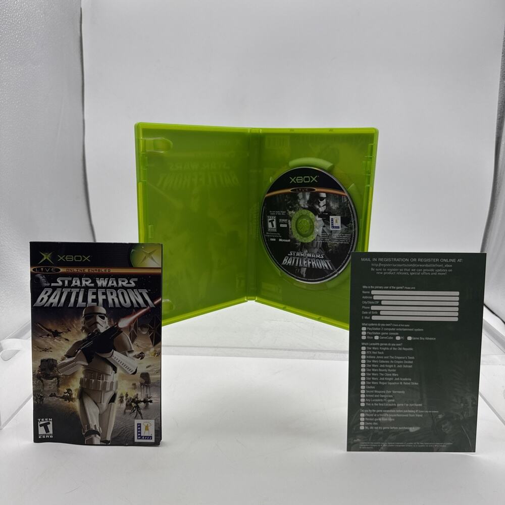 Star Wars Battlefront (Original OG Xbox) MINT Black Label CIB Complete w/ Reg